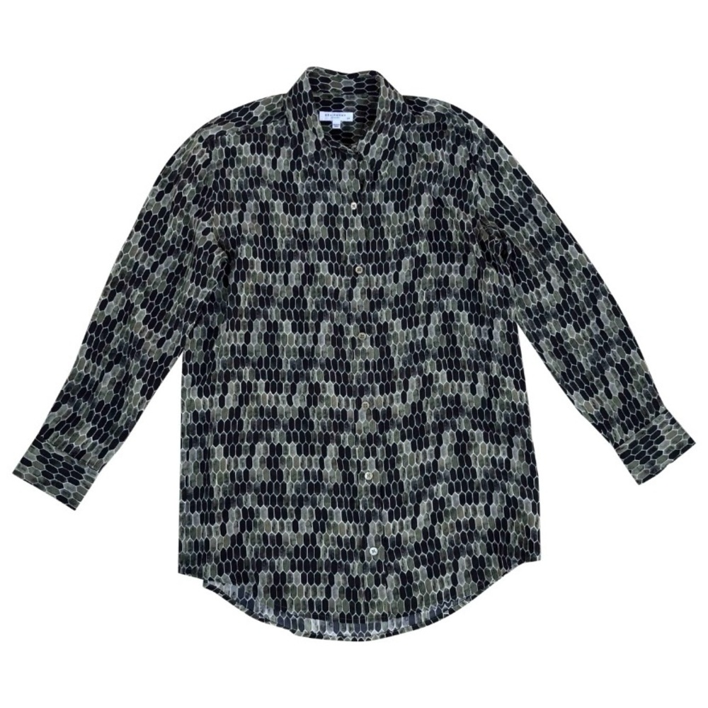 EQUIPMENT 100% Olive Patterned Shirt Size S
